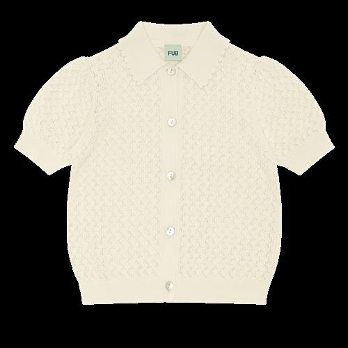 FUB Pointelle-skjorte Ecru  Ecru-110 cm  Creme  110 cm  Piger