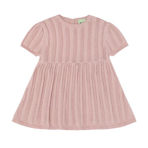 FUB Babykjole Med Korte Ærmer Pale Rose  Pale Rose-80 cm  Lyserød  80 cm  Piger