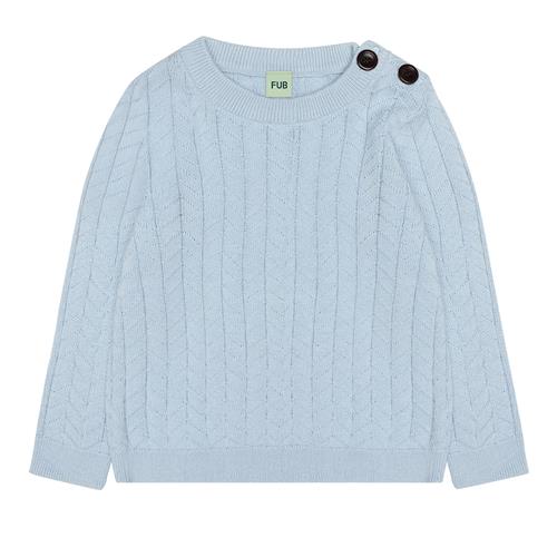 FUB Baby Zigzag Crew Pale Blue  Pale Blue-86 cm  Blå  86 cm  Piger