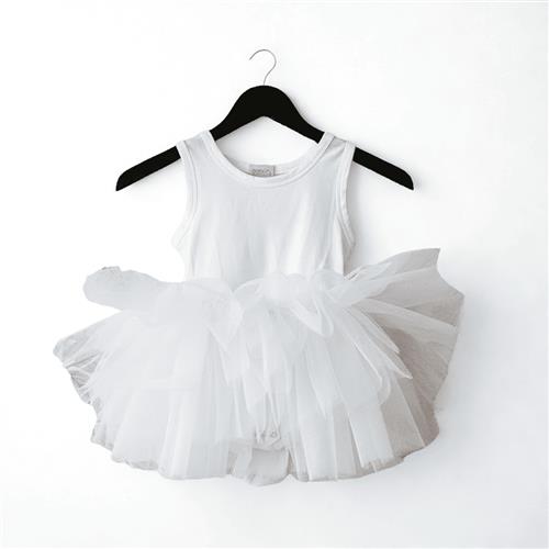 DOLLY by Le Petit Tom Timeless Tutu-kjole White  White-6-8 Y  Hvid  6-8 år  Piger
