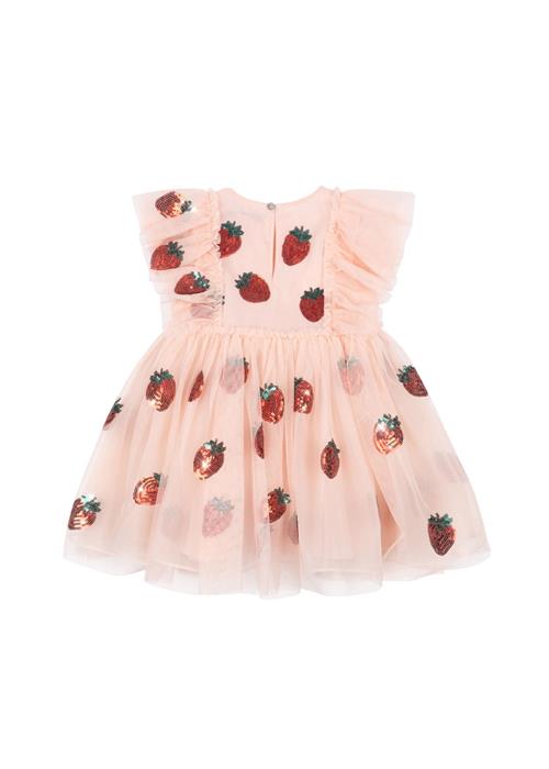 Konges Sløjd Yvonne Kjole Med Frynser Strawberry Rose Strawberry Rose 5-6 Y  Rød  5-6 år  Piger