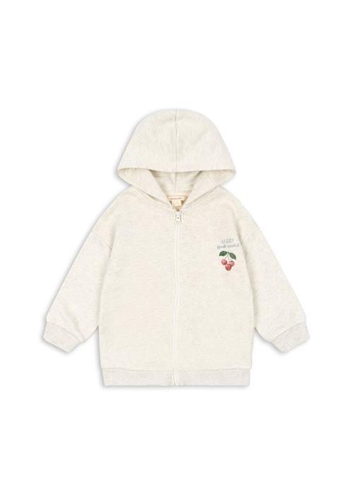 Konges Sløjd Loupy Sweatshirt Med Lynlås Off White Melange  Off White Melange 7-8 Y    7-8 år  Piger