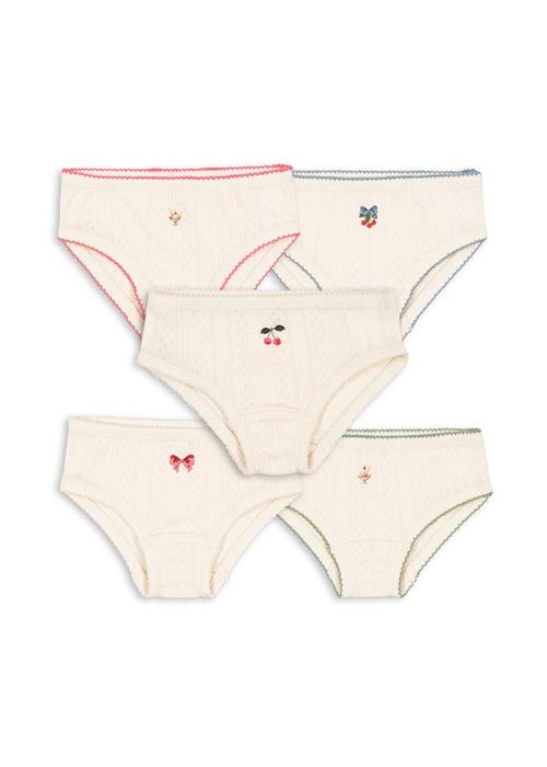 Konges Sløjd GOTS Minna 5-pak Underbukser Antique White  Antique White 3 Y    3 år  Piger