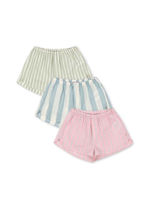 Konges Sløjd GOTS Asli 3-pak Shorts Basil Orchid Bleu Stripe  Basil Orchid Bleu Stripe 2 Y  Blå  2 år  Piger
