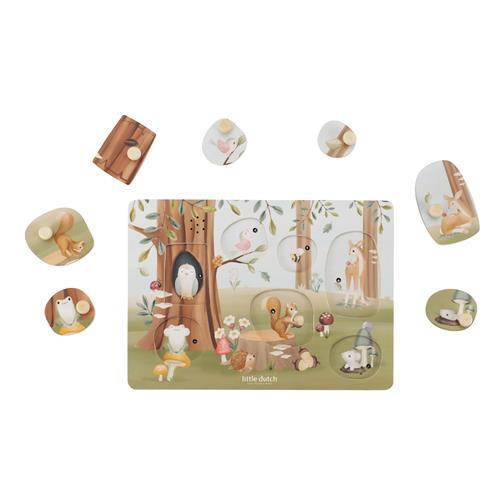 Little Dutch Forest Friends Lydpuslespil I Træ Multi  Multi-OS  Grøn  One Size 1+ Years Drenge, Piger