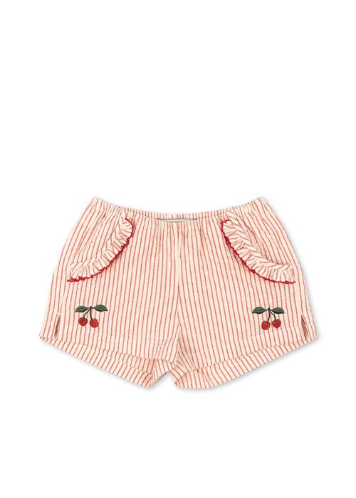 Konges Sløjd GOTS Ellie Shorts Med Flæser Amour Stripe  Amour Stripe 18 months  Rød  18 måneder  Piger