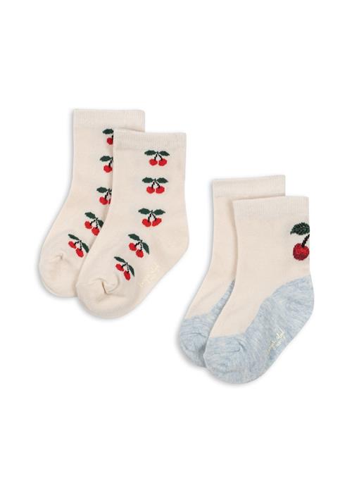 Konges Sløjd Cherry 2-pak Jacquard-strømper Cherry Mix  Cherry Mix 33-35 EU    33-35 EU  Piger