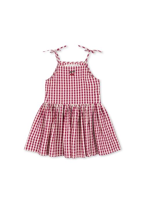 Konges Sløjd GOTS Isotta Kjole Raspberry Check  Raspberry Check 2 Y    2 år  Piger