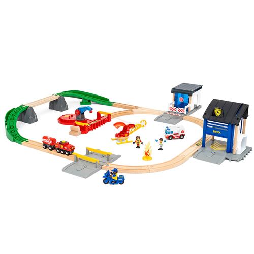 BRIO Redningsholdets Togsæt Multicolor  Multicolor One Size  Rød  One Size 3+ Years Drenge, Piger