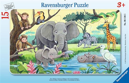 Ravensburger Afrikas Dyr Multicolor  Multicolor One Size  Grøn  One Size 3+ Years Drenge, Piger