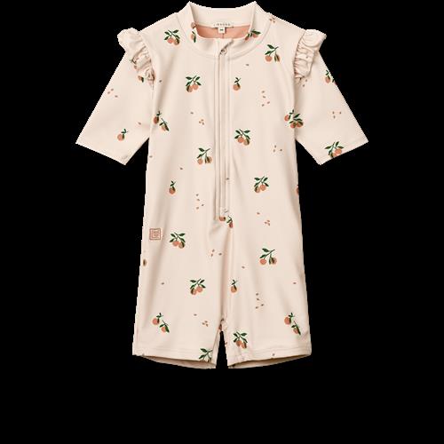Liewood Amel Printed Swim Jumpsuit Peach / Sea Shell  Peach / Sea Shell-68 cm  Beige  68 cm  Piger