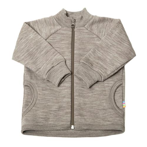 Joha Uldcardigan Med Lynlås Sesame Melange  Sesame Melange-80 cm Uld Beige  80 cm  Drenge, Piger