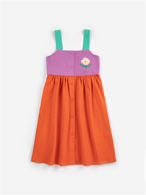 Bobo Choses Pixel Daisy Color Block Kjole Multicolor  Multicolor 6-7 Y  Orange.  6-7 år  Piger