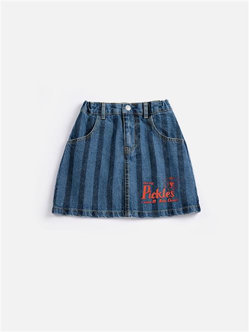 Bobo Choses Pickles The Dog Denim Nederdel Navy Blue  Navy Blue 2-3 Y  Marineblå  2-3 år  Piger