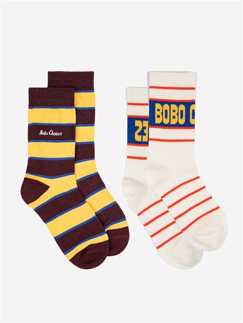 Bobo Choses Bobo Choses 2-pak Lange Sokker Multicolor  Multicolor 26-28 EU  Gul  26-28 EU  Drenge