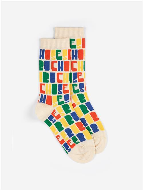 Bobo Choses Bobo Choses Color All Over Lange Sokker Multicolor  Multicolor 29-31 EU  Creme  29-31 EU  Drenge