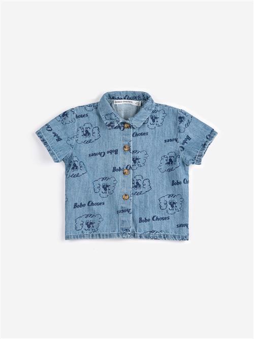 Bobo Choses Pickles The Dog All Over Denim-skjorte Light Blue  Light Blue 18 months  Blå  18 måneder  Drenge, Piger