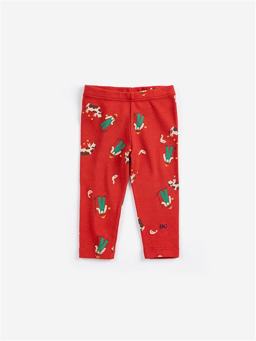 Bobo Choses Farm Adventure All Over Leggings Red  Red 9 months  Rød  9 måneder  Drenge, Piger