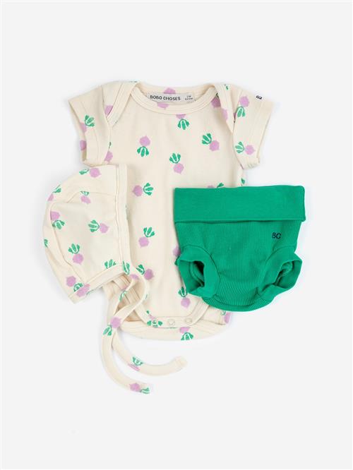 Bobo Choses Pixel Sugar Beet All Over Gavesæt White  White 6 months  Hvid  6 måneder  Drenge, Piger