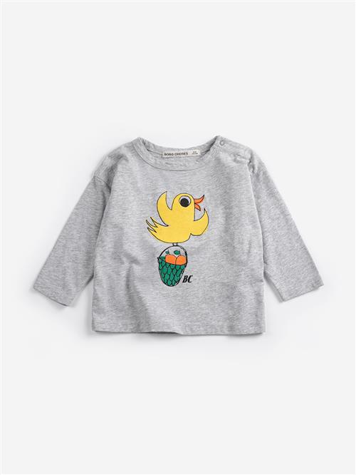 Bobo Choses Flying Oranges Langærmet T-shirt Heather Grey  Heather Grey 12 months  Grå  12 måneder  Drenge, Piger