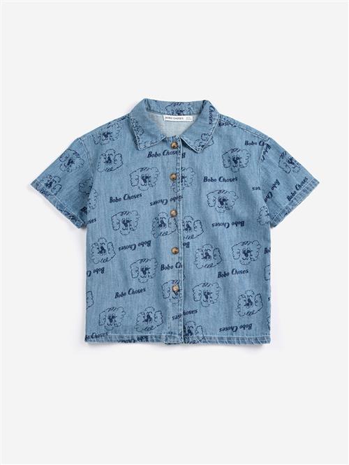Bobo Choses Pickle The Dog All Over Denim-skjorte Prussian Blue  Prussian Blue 6-7 Y  Blå  6-7 år  Drenge