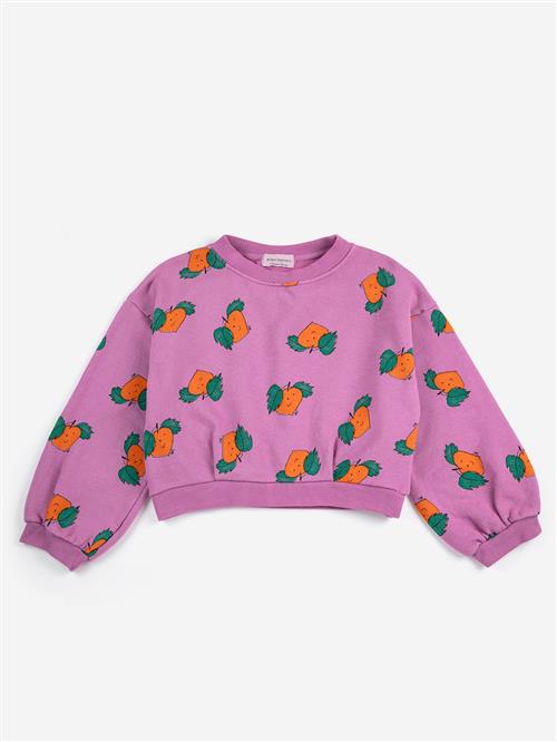 Bobo Choses Tangerine All Over Afskåret Sweatshirt Purple  Purple 4-5 Y  Lilla  4-5 år  Piger