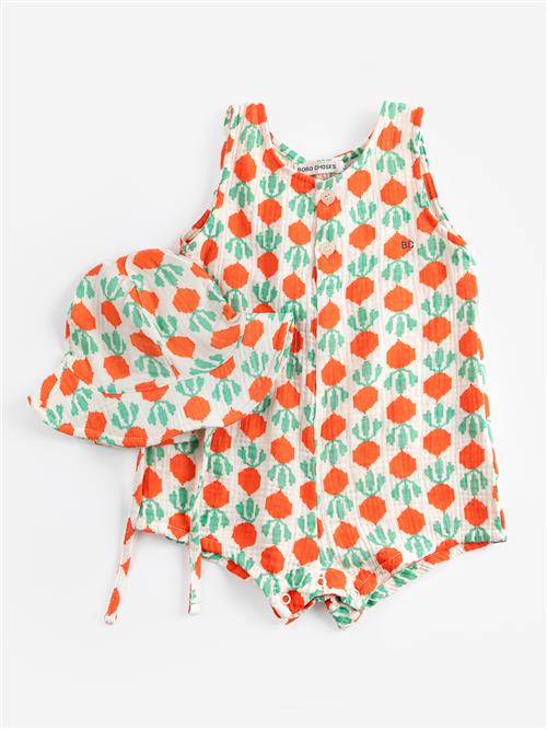 Bobo Choses Cool Radish All Over Romper & Hat Gavesæt White  White 6 months  Hvid  6 måneder  Drenge, Piger