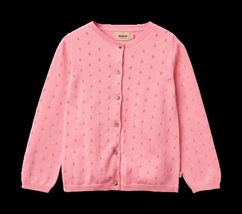 Wheat Knit Cardigan Maia Bubblegum Bubblegum 110 cm  Lyserød  110 cm  Piger