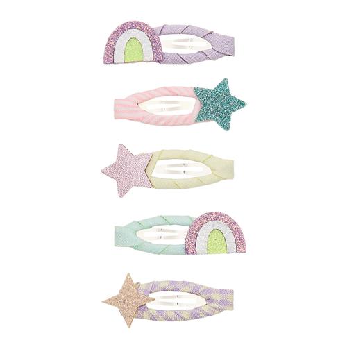 Mimi & Lula My Little Unicorn Stjerne Og Regnbue 5 Hårklemmer Multi  Multi-3-8  years  Lilla  3-8 år  Piger
