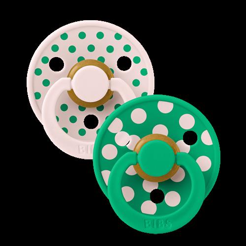 BIBS Studio Colour Polka 2-pak Runde Latex-sutter Petal Cactus  Petal Cactus 0+M  Grøn  0+ måneder  Drenge, Piger