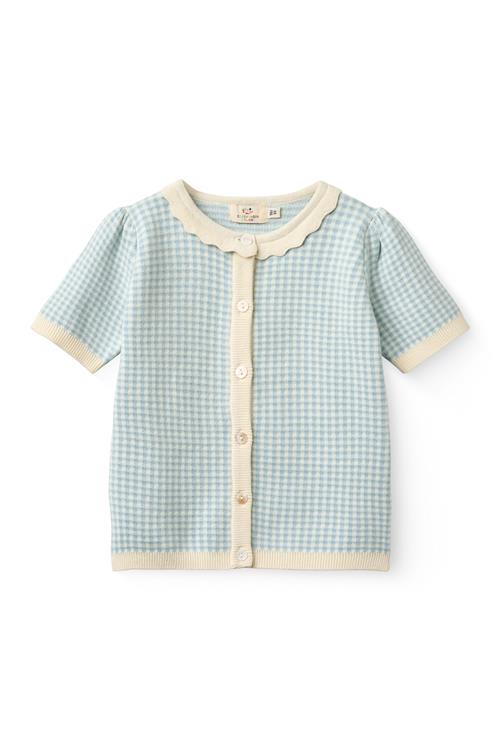 Copenhagen Colors Cardigan Dusty Blue Check  Dusty Blue Check 116 cm  Blå  116 cm  Piger