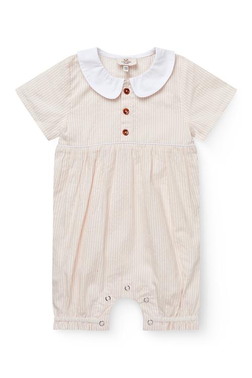 Copenhagen Colors GOTS Romper Dusty Rose Cream Stripe  Dusty Rose Cream Stripe 92 cm  Lyserød  92 cm  Drenge, Piger