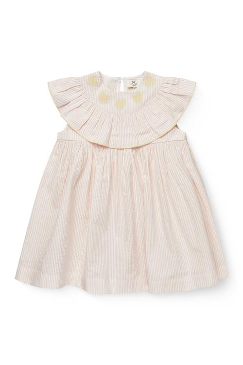 Copenhagen Colors GOTS Kjole Dusty Rose Cream Stripe Yellow  Dusty Rose Cream Stripe Yellow 122 cm  Lyserød  122 cm  Piger