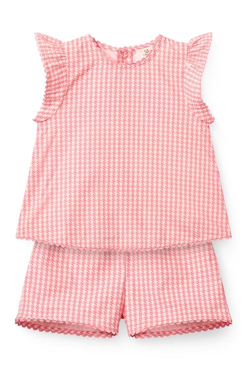 Copenhagen Colors GOTS Houndstooth-sæt Pink Houndstooth Mini  Pink Houndstooth Mini 80 cm  Lyserød  80 cm  Piger