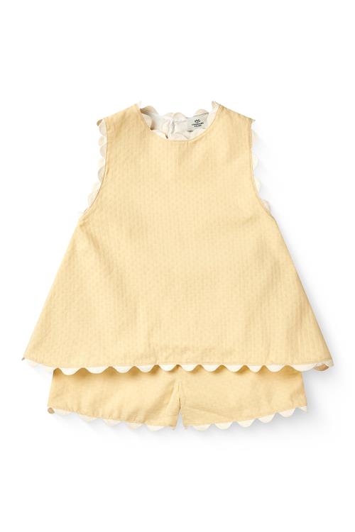 Copenhagen Colors GOTS Sæt Med Top Og Shorts Pale Yellow  Pale Yellow 116 cm  Gul  116 cm  Piger