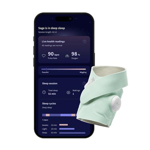 Owlet Dream Sock Alt I Én Smart Babyovervågning Med Sok  Mint Mint One Size  Grøn  One Size  Drenge, Piger