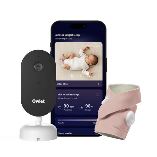 Owlet Dream Sight Duo Alt I Én Smart Babyovervågning Med Sok Og 2K HD-kamera Dusty Rose  Dusty Rose One Size  Lyserød  One Size  Piger