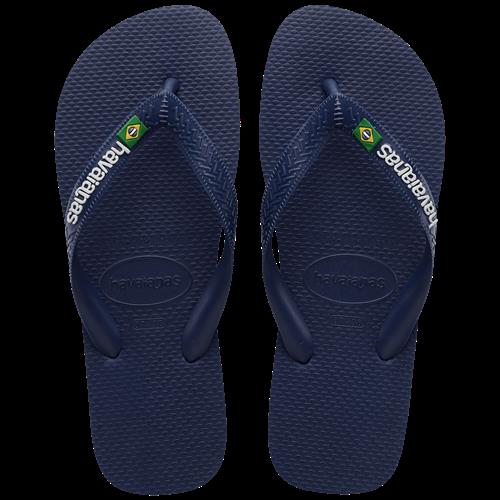 Havaianas Brasil Logo Flip Flops Navy Blue Navy Blue 31-32 EU  Marineblå  31-32  Drenge