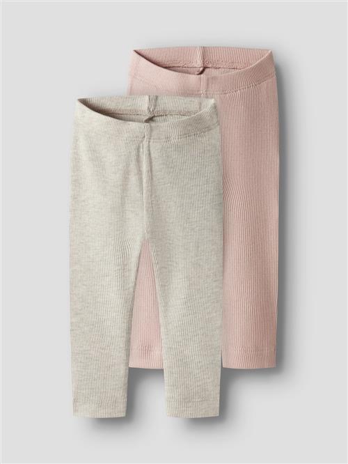 Name It 2-pak Leggings Peyote Melange  Peyote Melange 80 cm  Lyserød  80 cm  Piger
