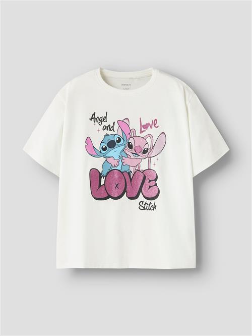 Name It Stitch T-shirt Cloud Dancer  Cloud Dancer 116 cm  Hvid  116 cm  Piger