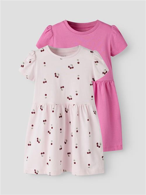 Name It Vivia 2-pak Kjole Strawberry Moon  Strawberry Moon 104 cm  Lyserød  104 cm  Piger