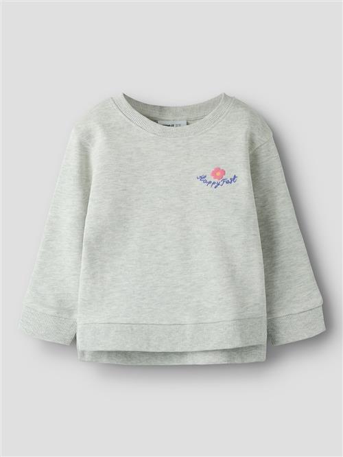 Name It Funna Sweatshirt Light Grey Melange  Light Grey Melange 104 cm  Grå  104 cm  Piger