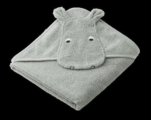 Liewood Albert Håndklæde Med Hætte Hippo Dove Blue  Dove Blue One Size  Blå  One Size  Drenge, Piger