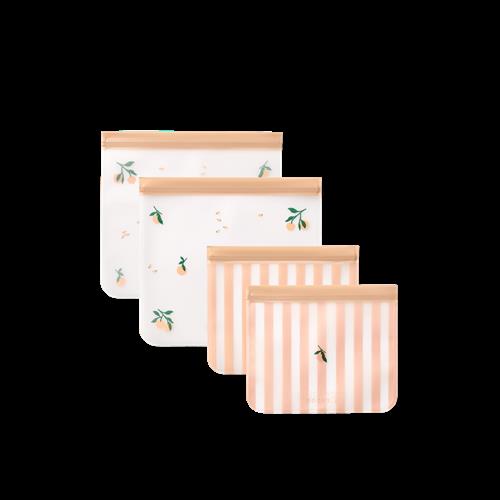 Liewood Rebus 4-pak Genanvendelige Madposer Peach Sea Shell  Peach Sea Shell One Size  Beige  One Size  Drenge, Piger