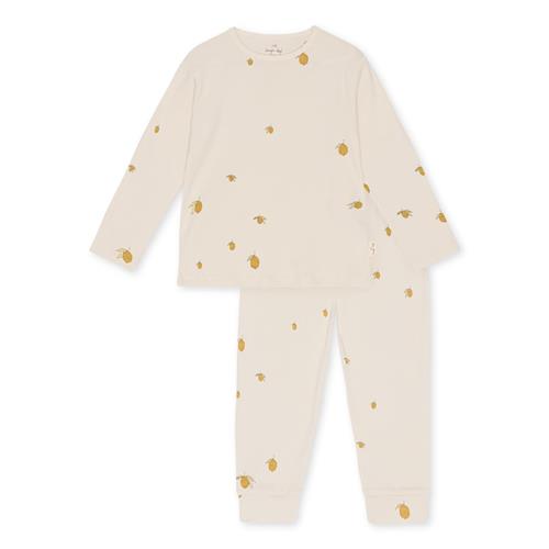 Konges Sløjd GOTS Sleepy Pyjamas Lemon  Lemon 4 Y  Creme  4 år  Drenge