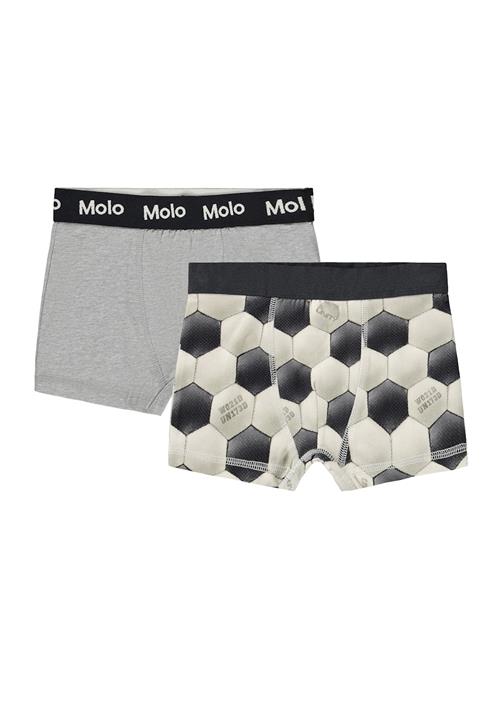 Molo GOTS Justin 2-pak Boxershorts Football Moon  Football Moon 110/116 cm  Grå  110/116 cm  Drenge