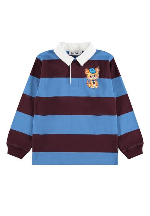 Molo GOTS Relz Poloshirt Blueberry Stripe  Blueberry Stripe 128 cm  Blå  128 cm  Piger