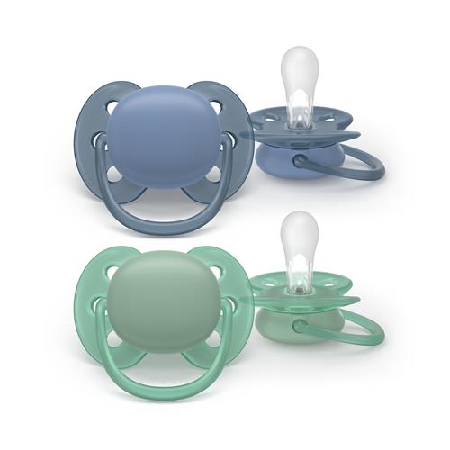 Philips Avent Ultra Soft 2-pak Sutter 6-18M Blue Green  Blue Green One Size  Blå  One Size  Drenge, Piger