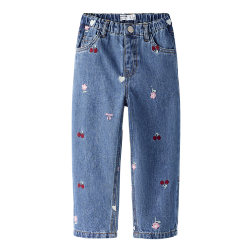 NAME IT Barrel Jeans Bella Medium Blue Denim Emb