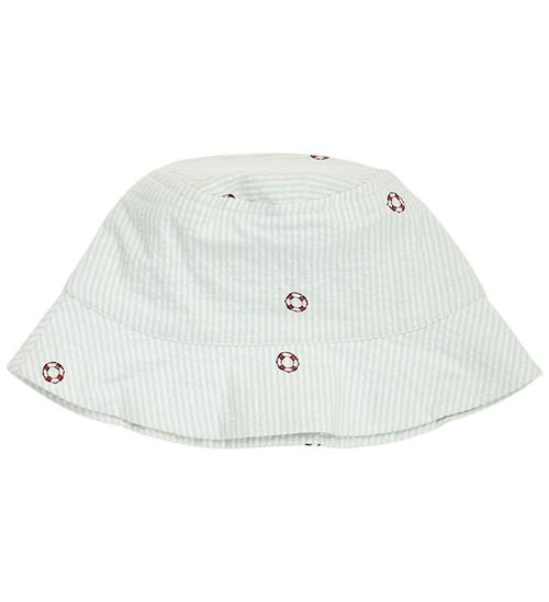 Müsli Bøllehat - Seersucker Stripe - Tofu/Ocean/Mineral Red